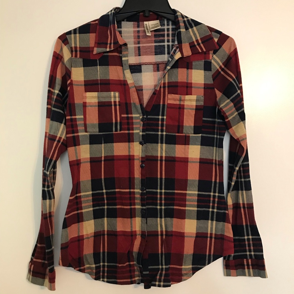 Red, Blue, & Yellow Plaid Button Down